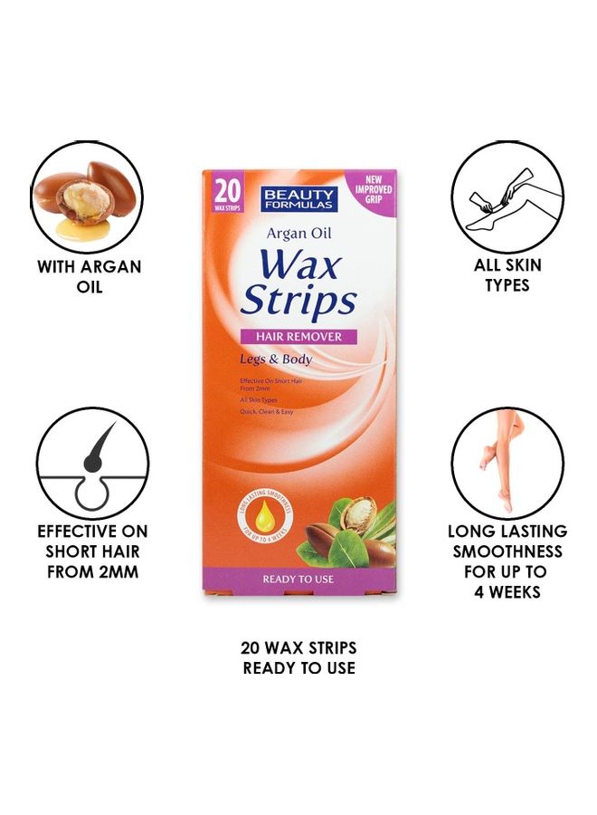 20-Piece Wax Strips Hair Remover White 250grams