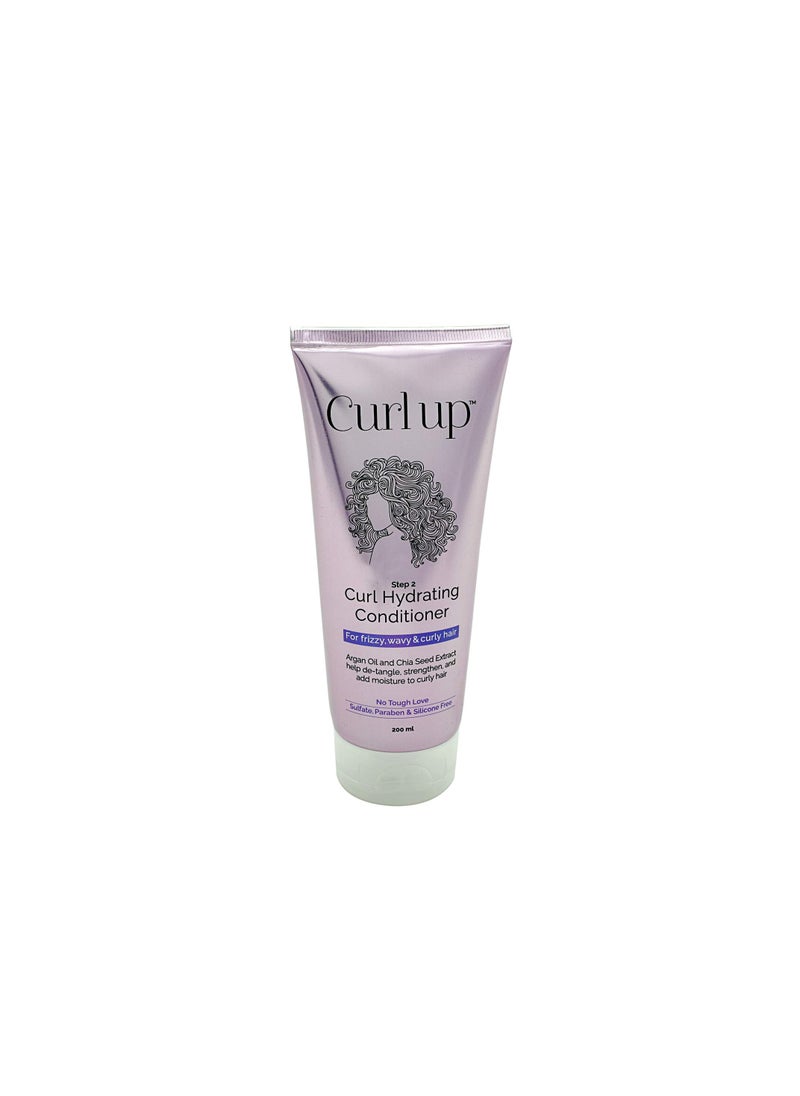 Curl Up Curl Hydrating Silicone Free Conditioner - For Frizzy, Wavy & Curly Hair - No Sulphate And Paraben - 200 ml