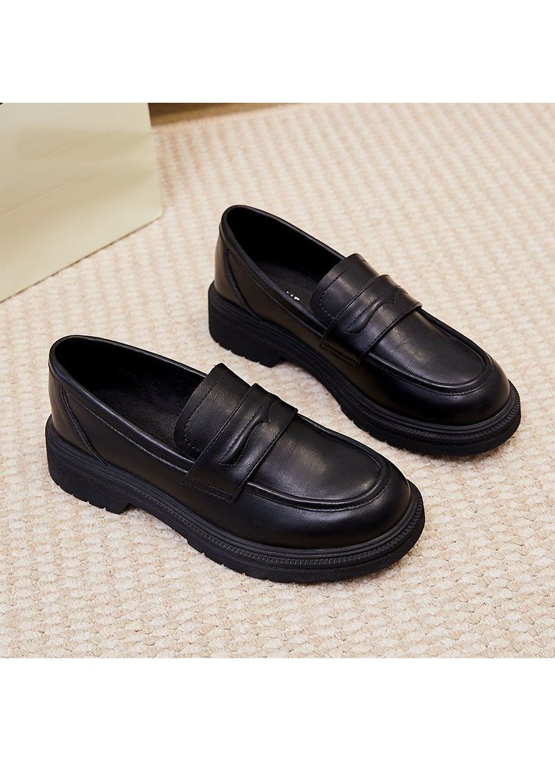 Anti-Slip Leather Fashion Flats 2023 Black