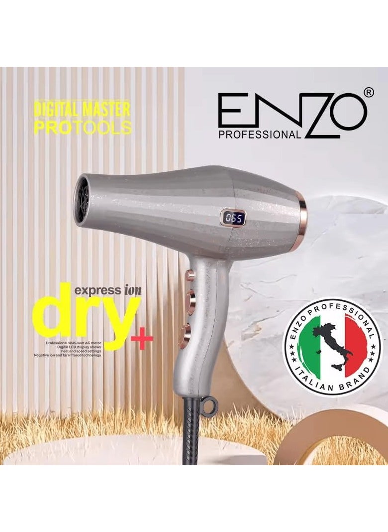 ENZO EN-6050 Fast-Drying Negative Ion Hair Dryer - Professional Salon-Quality with Multiple Heat Settings and Lightweight Design-Intl Version