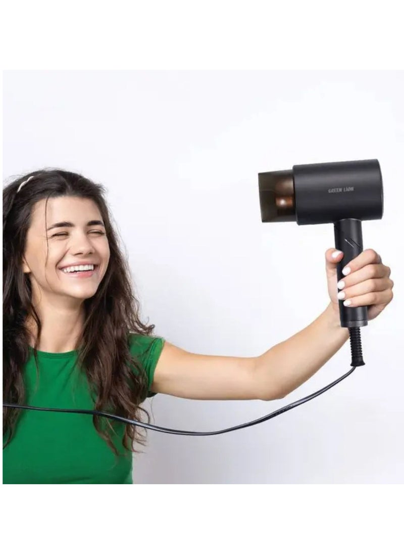 Foldable Hair Dryer Lite, 1200 W Rated Power, 29-45°C Temperature, Hot & Cool Wind, Drying & Styling, Ultra Quiet - Gray