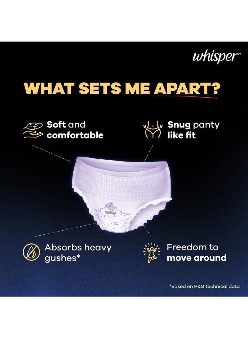 Super Absorbent Period Panty, 12 M-L Pants, 360 Degree Leakage Protection for Heavy Flow, Panty like Fit for Full back Coverage, Absorbs Heavy Gushes, Silky Soft, Comfortable Feel