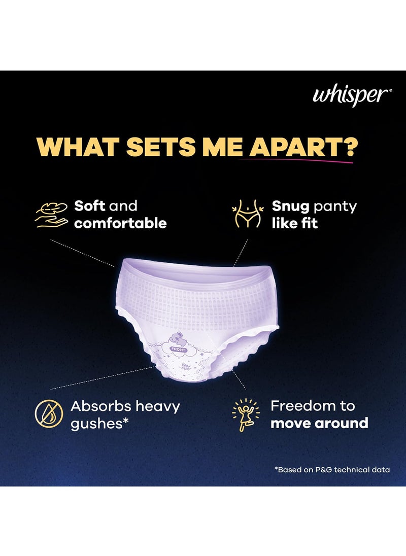 Super Absorbent Period Panty, 12 L-XL Pants, 360 Degree Leakage Protection for Heavy Flow, Panty like Fit for Full back Coverage, Absorbs Heavy Gushes, Silky Soft, Comfortable Feel