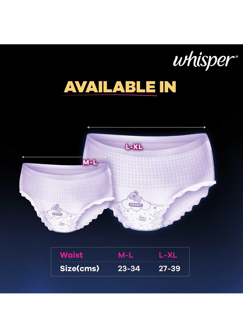 Super Absorbent Period Panty, 12 L-XL Pants, 360 Degree Leakage Protection for Heavy Flow, Panty like Fit for Full back Coverage, Absorbs Heavy Gushes, Silky Soft, Comfortable Feel