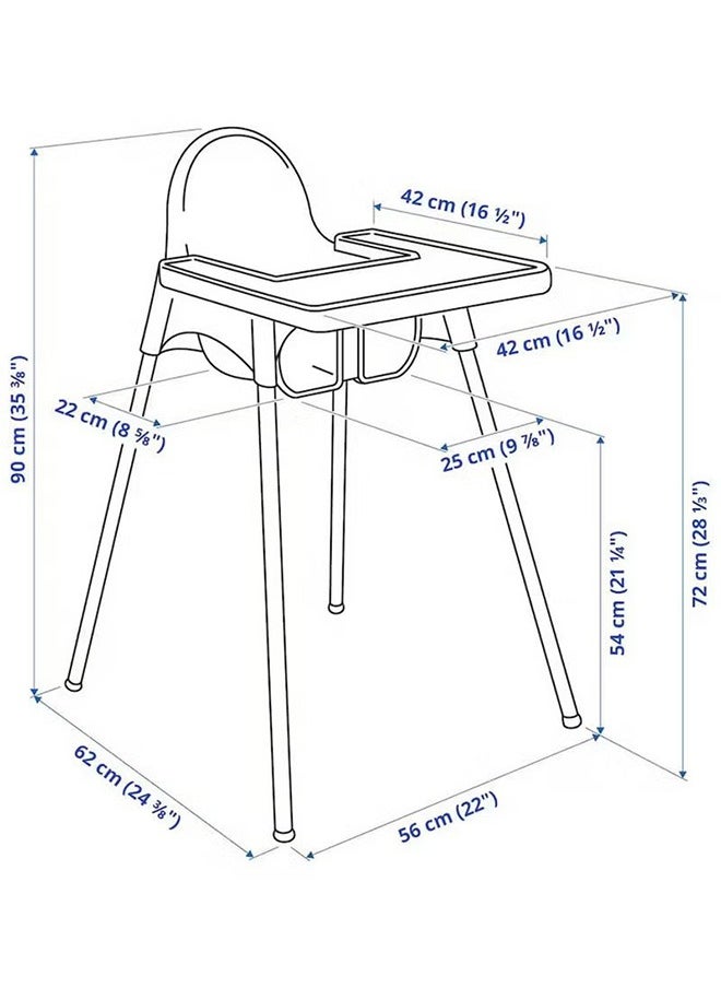 Multifunctional High-Legged Dining Chair With Tray, Foldable For Storage, Suitable For 6 Months To 5 Years Old