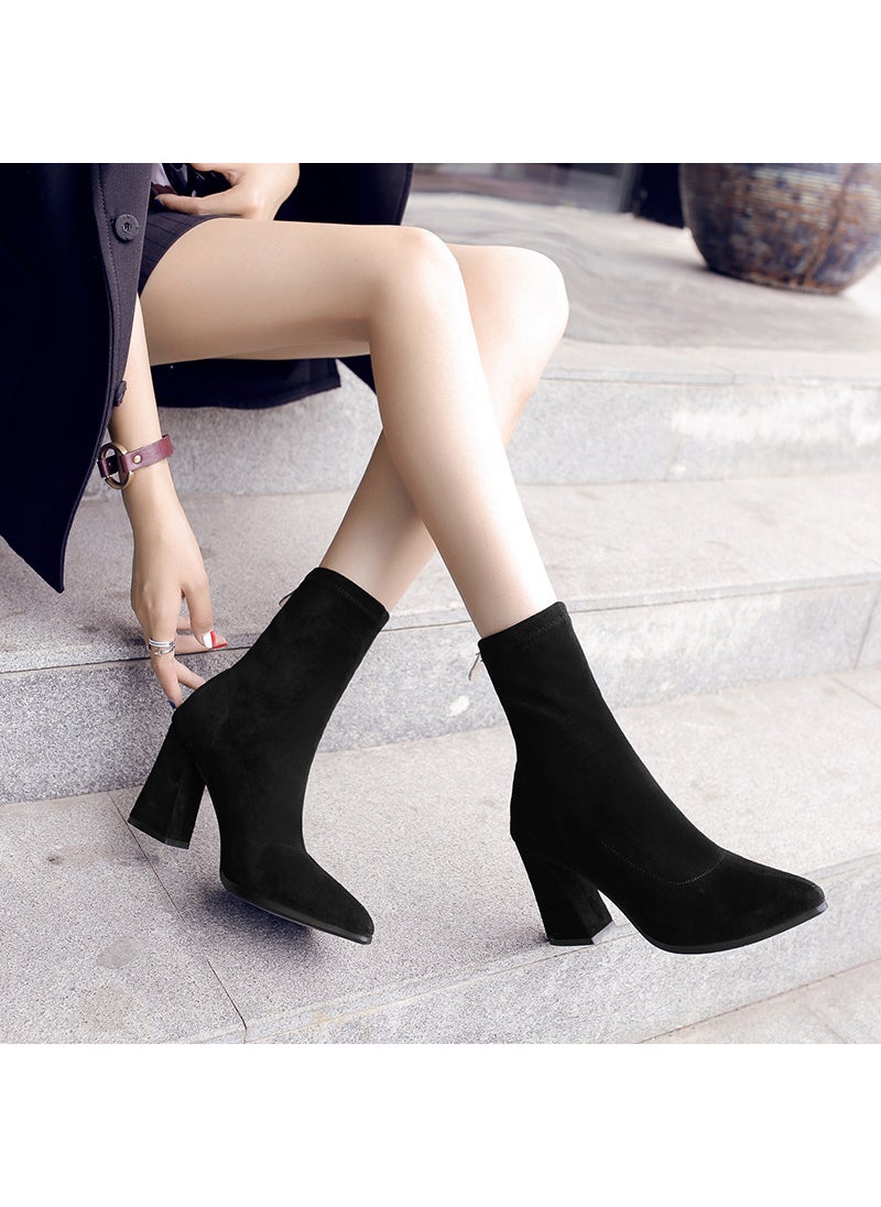 Autumn Winter Short Boots for WomenBlack 8.5cm Black 8.5cm