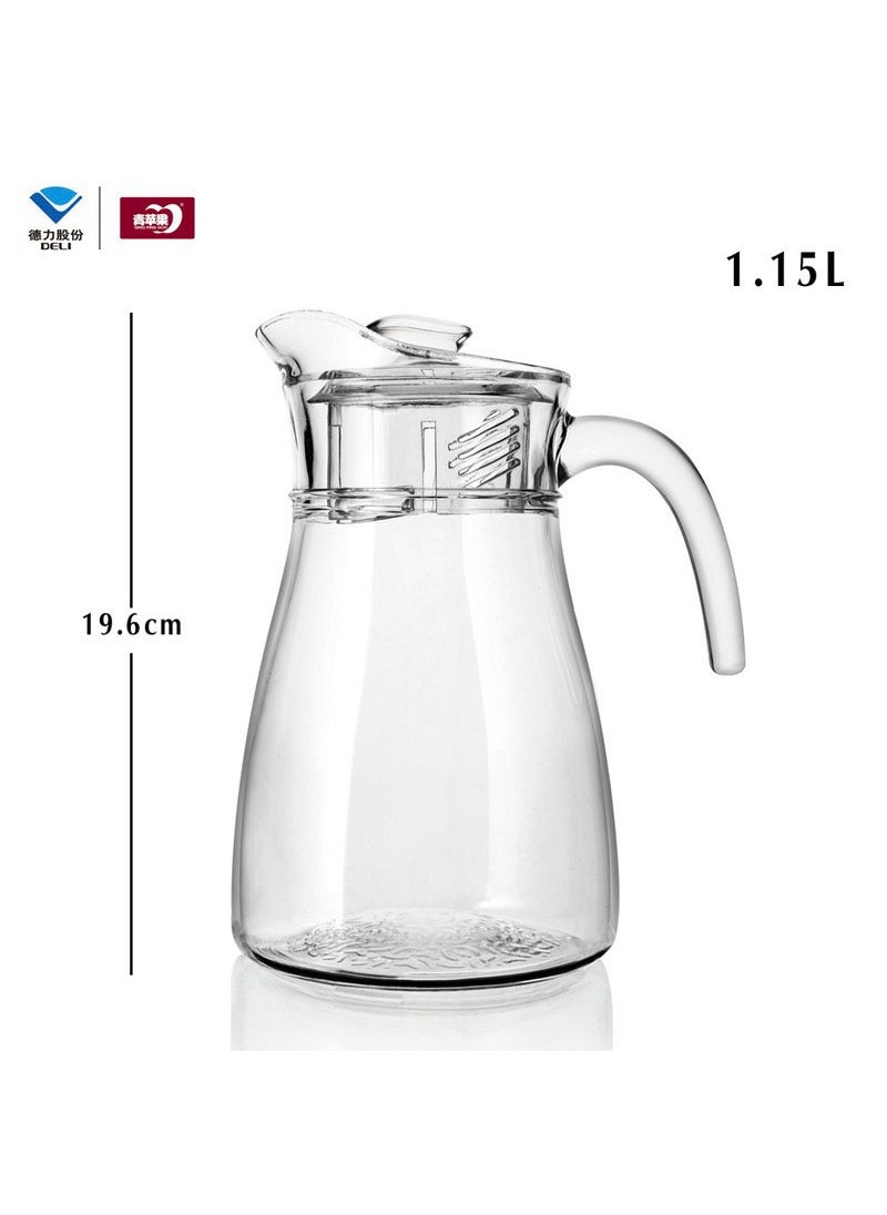 Lemeya Thickened Glass Juice Jug with Apple Design EH1008—1