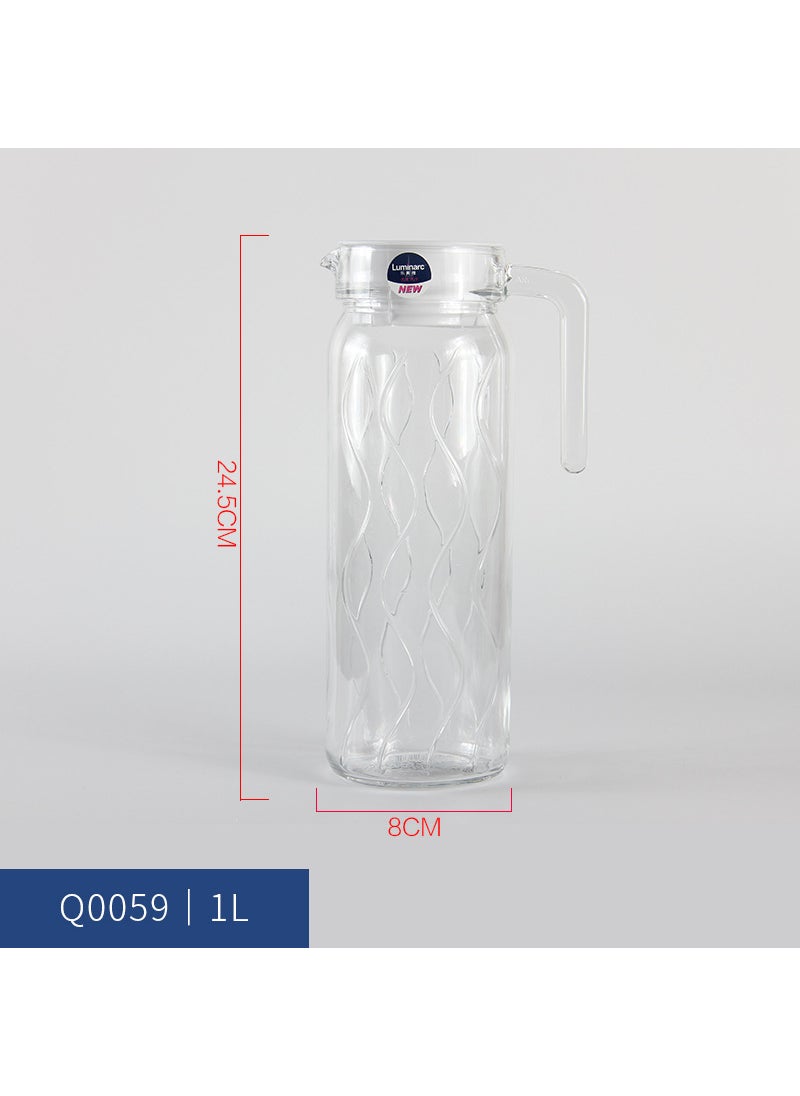 Lemeya Thickened Glass Juice Jug with Apple Design Q0059