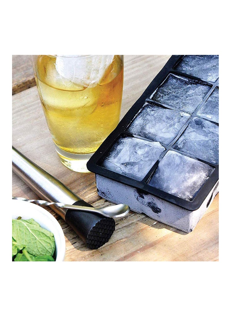 Ice Cube Trays, Black Silicone 2 Giant Ice Ball Cube Maker Use for Kids with Candy Pudding Jelly Milk Juice Chocolate Mold or c o c ktails Whiskey Particles