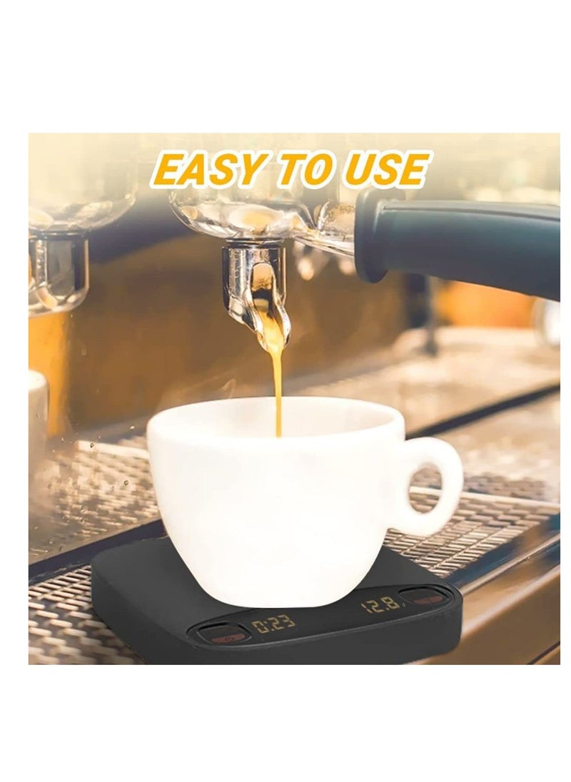 Digital Kitchen Scales, 2kg0.1g Precision Pour Over Drip Coffee Scale Multifunctional USB Cooking Food Scale with 4 Working Modes Timer LCD Backlit Tare Function Silicone Mat for Home Office