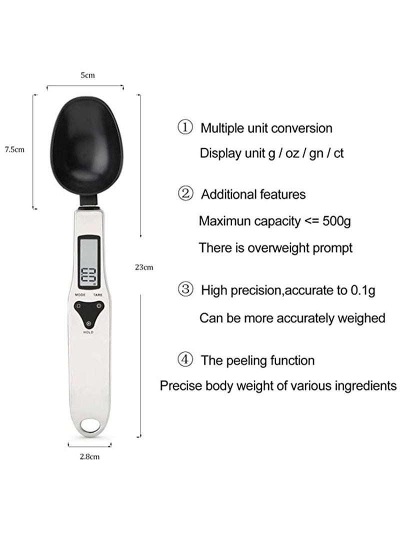 Kitchen Scale Spoon Gram Measuring 500g0.1g C ute Digital Weight Milligram Scoop Grams Electronic Cup for Portioning Tea Flour Spices Medicine