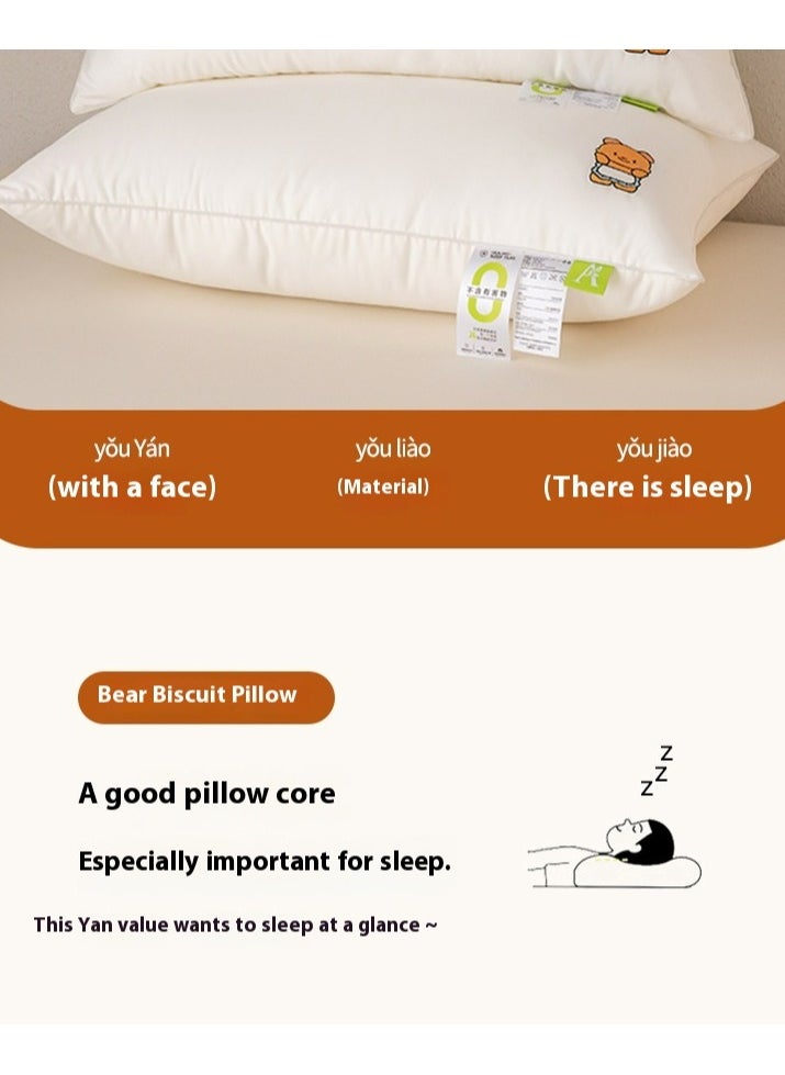 Cotton pillow home bear cervical vertebrae sleep aid low pillow core adult cotton high rebound pillow core