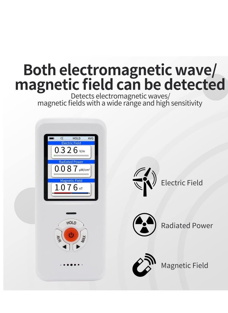 EMF Meter Multi Testers, Portable Handheld Radiation Detector Gauss Reader, 3 in 1 Digital/Graph Electromagnetic Field Radiation Detector for EF/RF/MF, for Home, Office, Outdoor, EMF Inspections