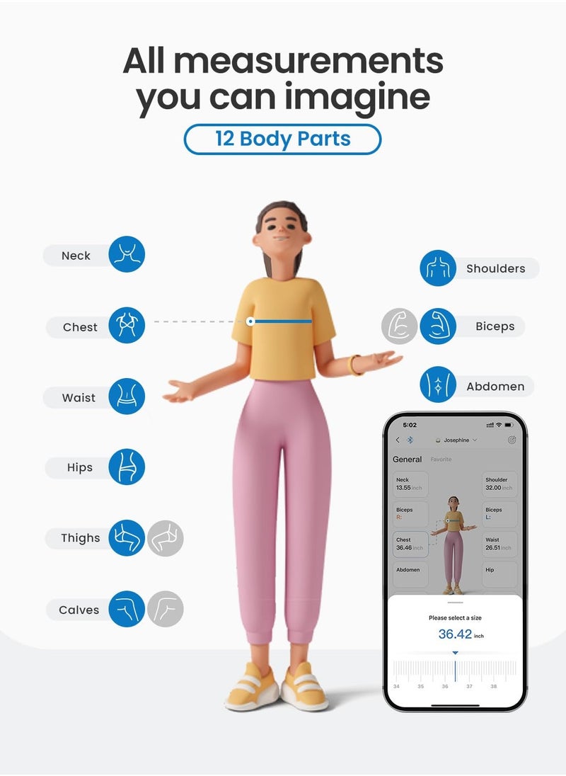 RENPHO Upgraded Body Measure Tape - Enhanced Tool for Monitoring Weight Loss