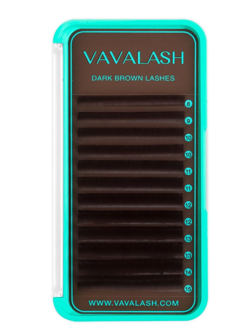 VAVALASH Colored Lash Extensions Dark Brown Eyelash Extensions 0.03 0.05 0.07 Volume Lash Extension 8-15mm Mixed Lashes C D Curl Premium color Lashes Extension(Dark Brown-0.05-D-8-15mm)