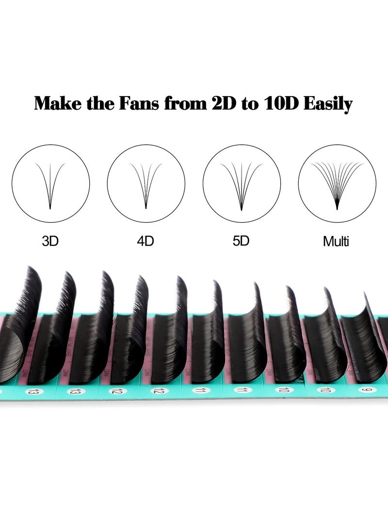 Eyelash Extension Supplies D Curl 0.07 Rapid Volume Lash Extensions Easy Fan 3D 4D 5D 6D 7D 10D Automatic Blooming Flower Lashes Self Fanning Russian Individual （D-0.07,8-15mm）