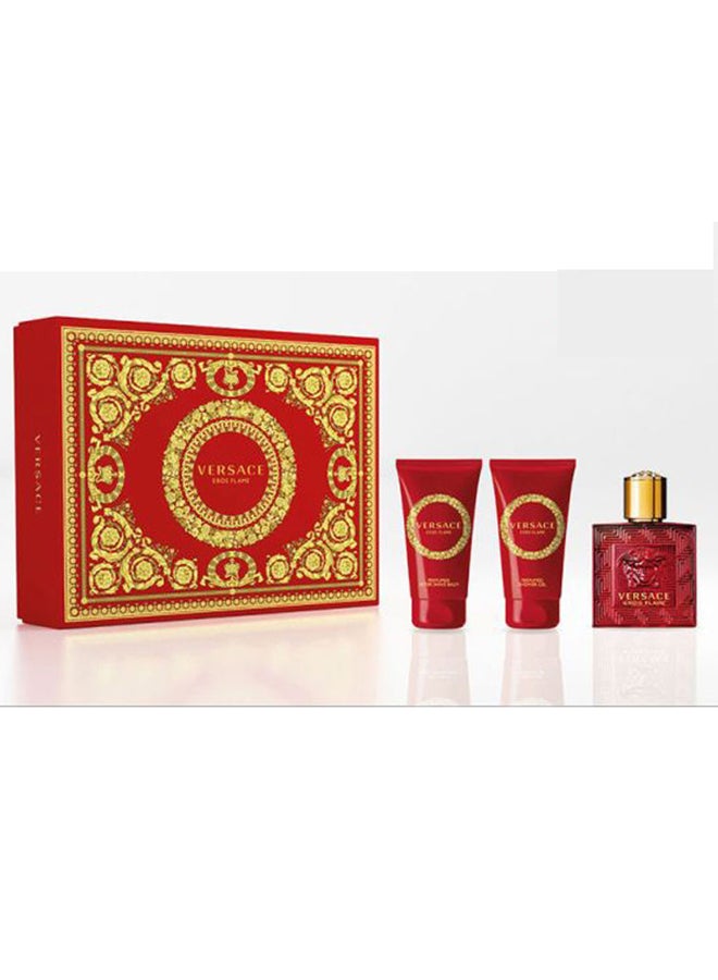 Eros Flame EDP Gift Set EDP 50 Ml, Shower Gel 50 Ml, After Shave Balm 50ml