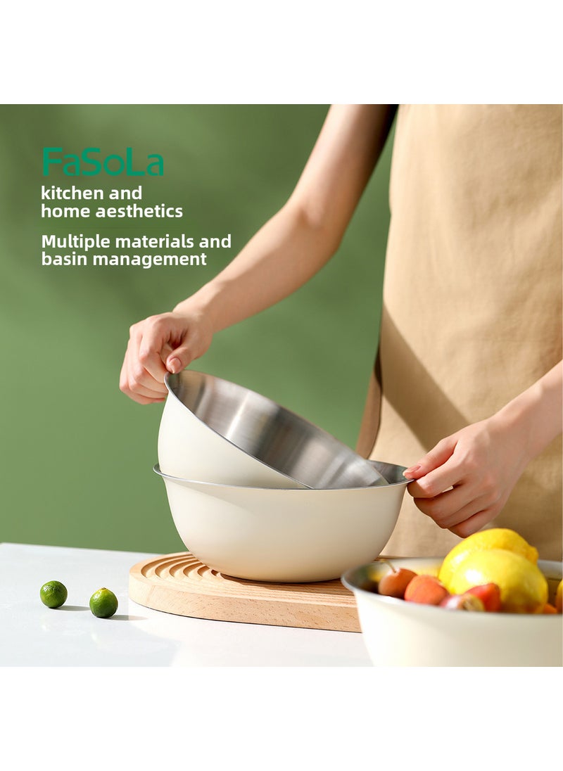 FaSoLa Stainless Steel Mixing Bowl for KitchenMilky White Milky White