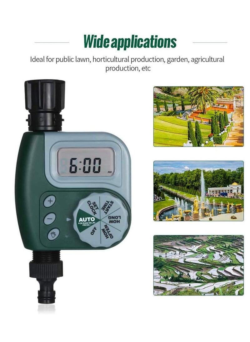 1pcs 62061Z Single Outlet Hose Watering Time, Automatic Water Timer Outdoor Garden Irrigation Controller, Garden Automatic Watering Device, without Battery, Green