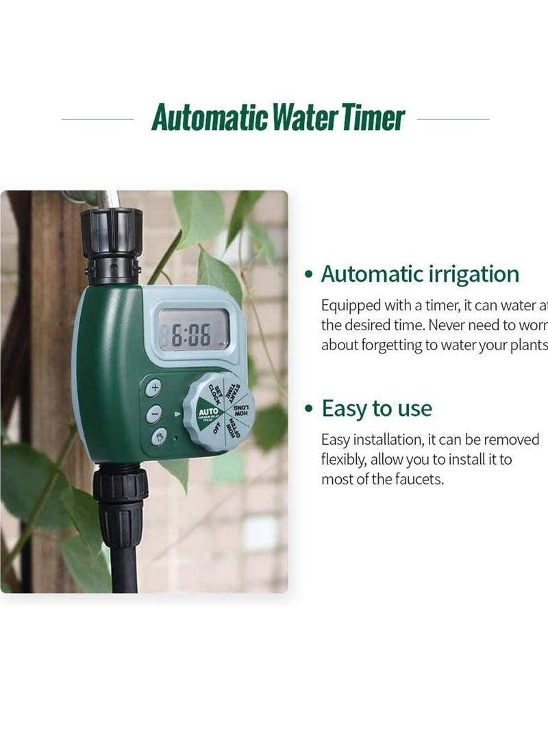 1pcs 62061Z Single Outlet Hose Watering Time, Automatic Water Timer Outdoor Garden Irrigation Controller, Garden Automatic Watering Device, without Battery, Green