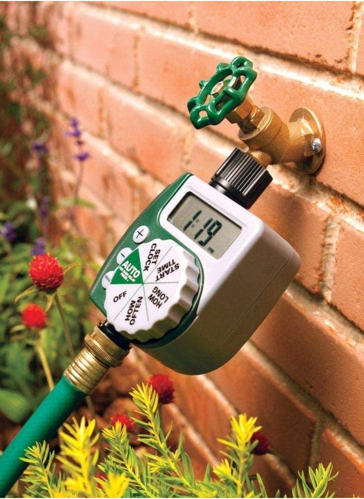 1pcs 62061Z Single Outlet Hose Watering Time, Automatic Water Timer Outdoor Garden Irrigation Controller, Garden Automatic Watering Device, without Battery, Green