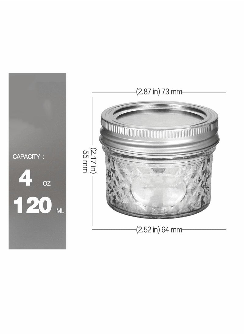 Ma son Jars, Canning Jars Jelly Jars With Lids, Ideal for Jam, Honey, Wedding Favors, Shower Favors, for Canning, Preserving, Meal Prep 4, Diamond, 2, Ma son Jars