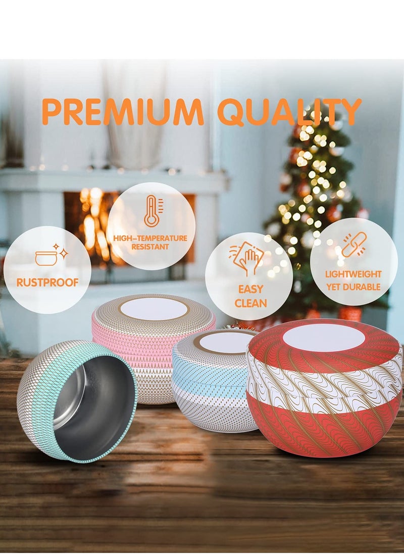 24 Pcs Candle Tins with Lids DIY Round Containers with Lids for Candle Making Round Metal Containers Storage for Candle Making Arts Crafts Storage 4 Color 12 8oz and 12 4oz
