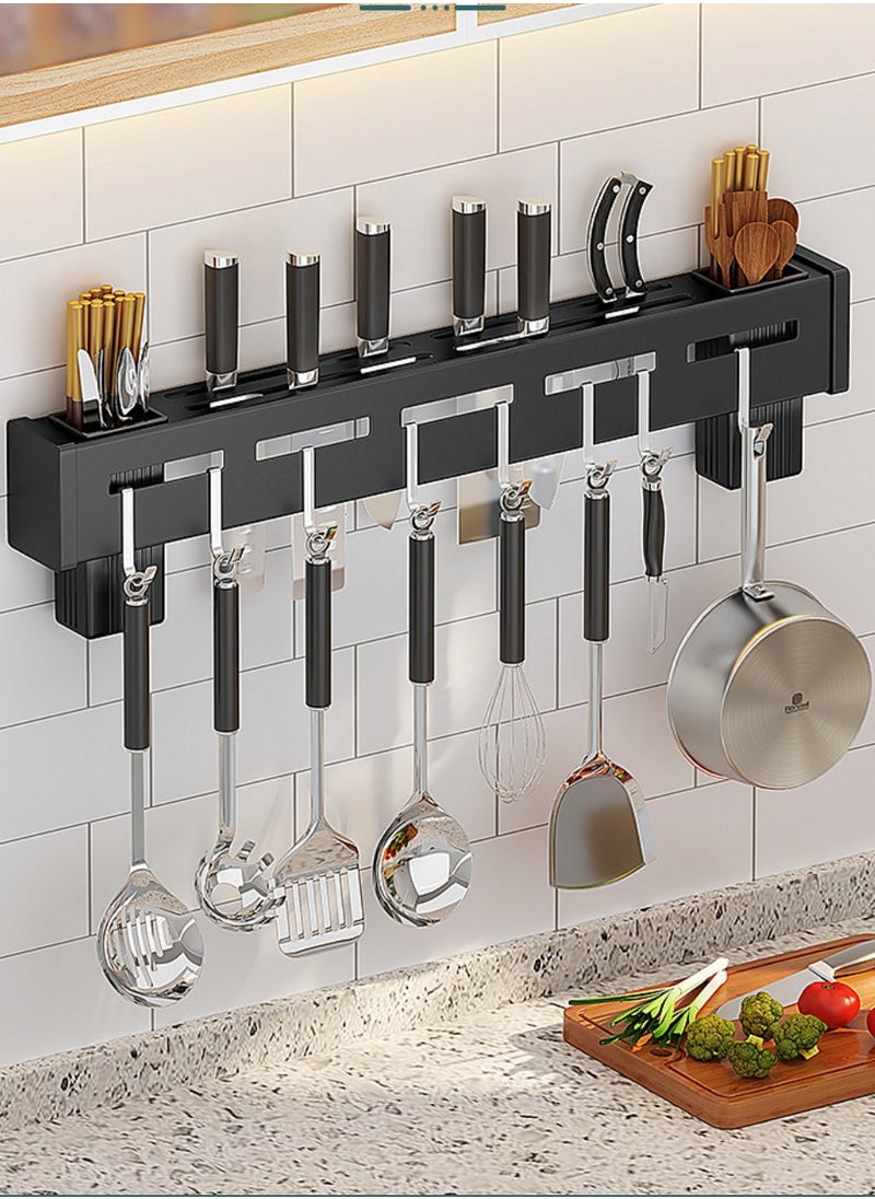 Hanging Pot and Pan Rack - Wall Mounted Hanging Pot Rack for Kitchen Organization - Wall Shelf for Pots and Pans Storage