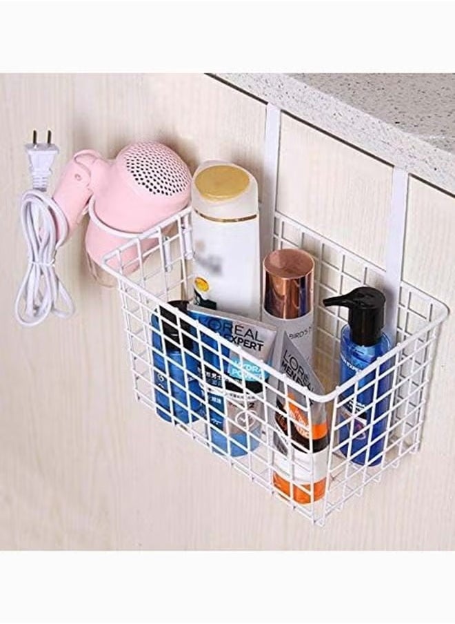 Multifunctional StorageHanging Basket Kitchen Storage Rack Over The Cabinet Door Wire Storage Basket For Kitchen Bathroom Office