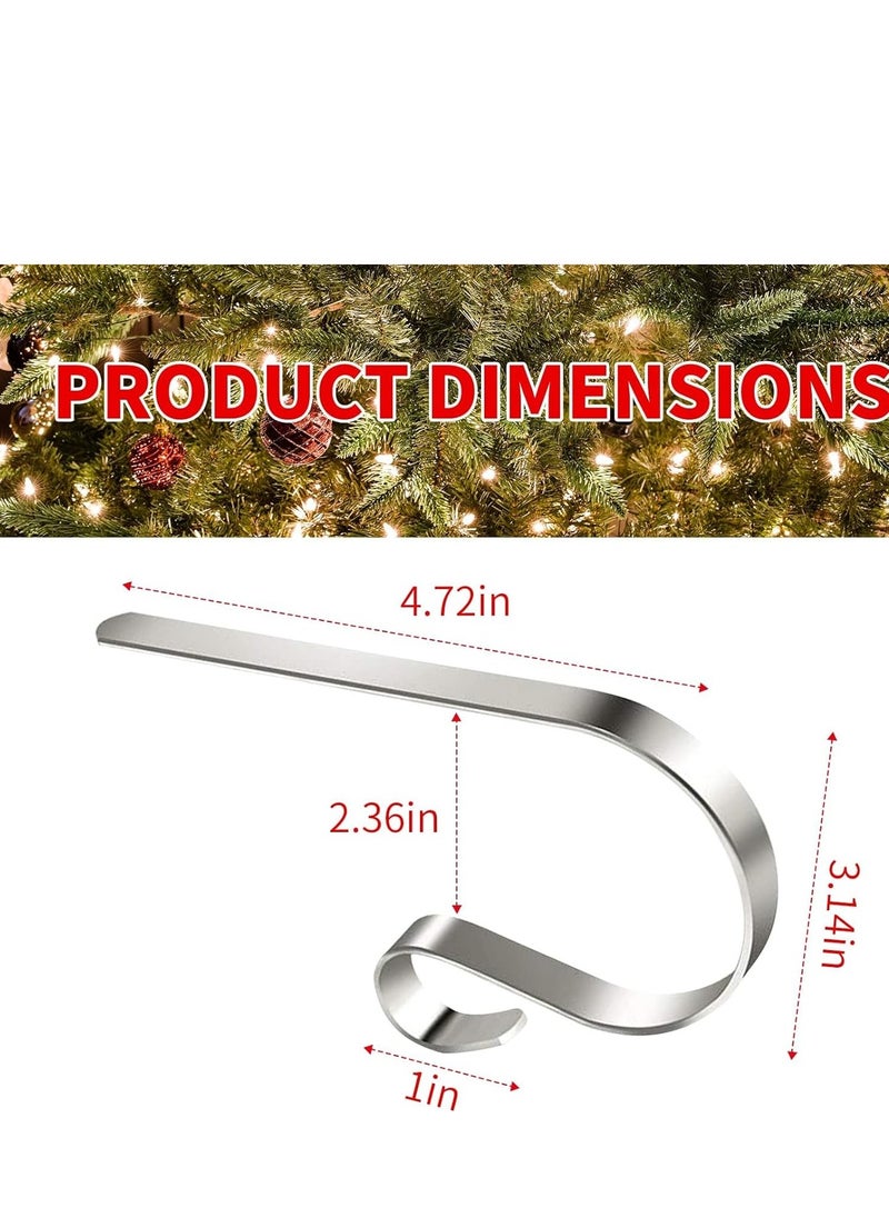 6 Pack Hooks Metal, Stocking Holders, Non-Slip Hanger for Clothes Sock Pants Handbag Hanging Clips for Tree Fireplace Party Decoration Supplies