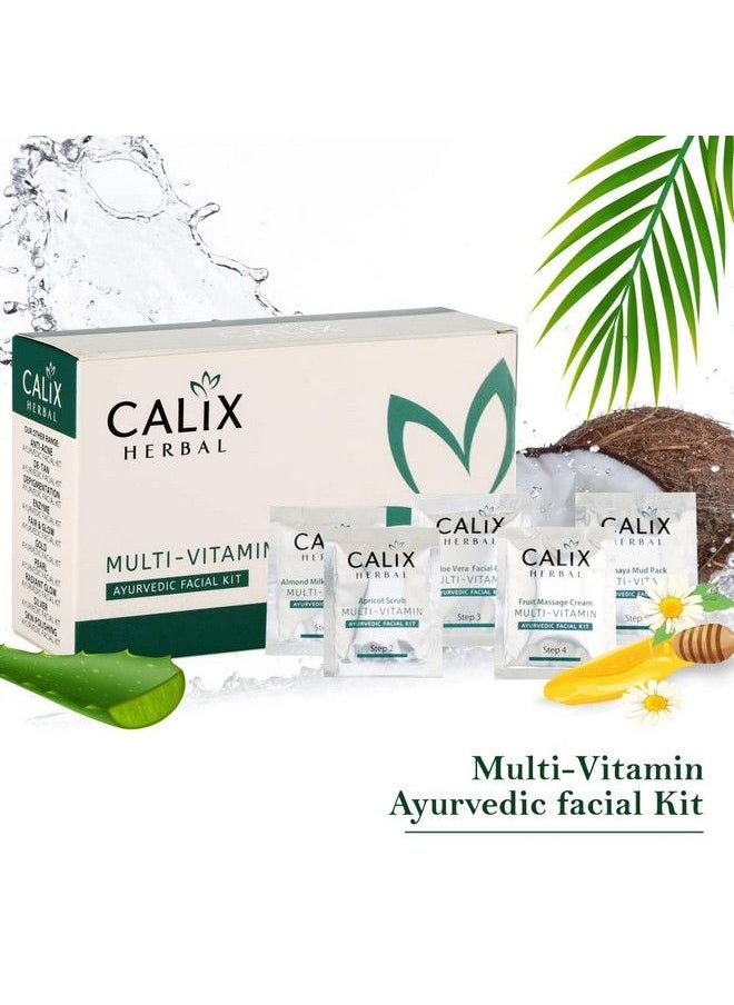 Organic Multivitamin Ayurvedic Facial Kit For Remove Dead Cells Moisture Locking Boon Enriched With Vegetable & Almond Oil ; Men & Women Suitable For All Skin Type (Set Of 5) 50 Gm
