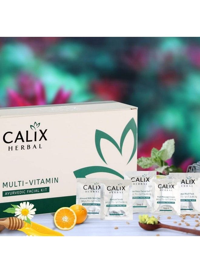 Organic Multivitamin Ayurvedic Facial Kit For Remove Dead Cells Moisture Locking Boon Enriched With Vegetable & Almond Oil ; Men & Women Suitable For All Skin Type (Set Of 5) 50 Gm
