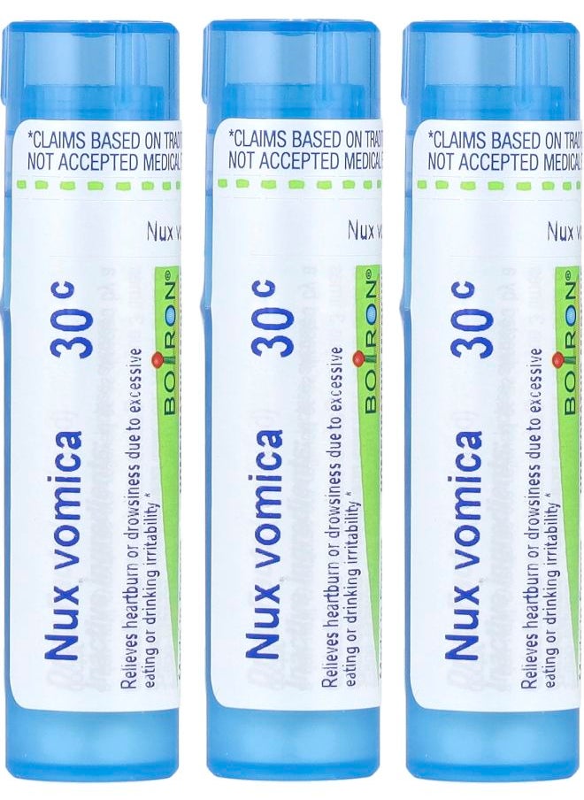 Nux Vomica 30C 3 Tubes Approx 80 Pellets Each