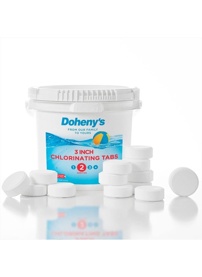 3 Inch Stabilized Chlorine Tablets | Pro-Grade Pool Sanitizer, Long Lasting, Slow Dissolving, 99% Pure Tri-Chlor, Individually Wrapped - 8lb