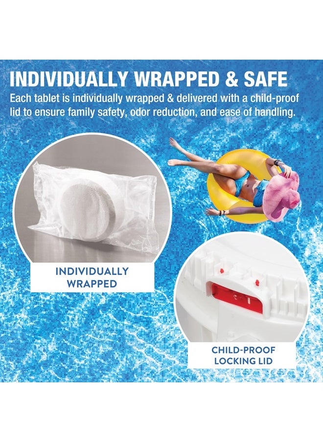 3 Inch Stabilized Chlorine Tablets | Pro-Grade Pool Sanitizer, Long Lasting, Slow Dissolving, 99% Pure Tri-Chlor, Individually Wrapped - 8lb