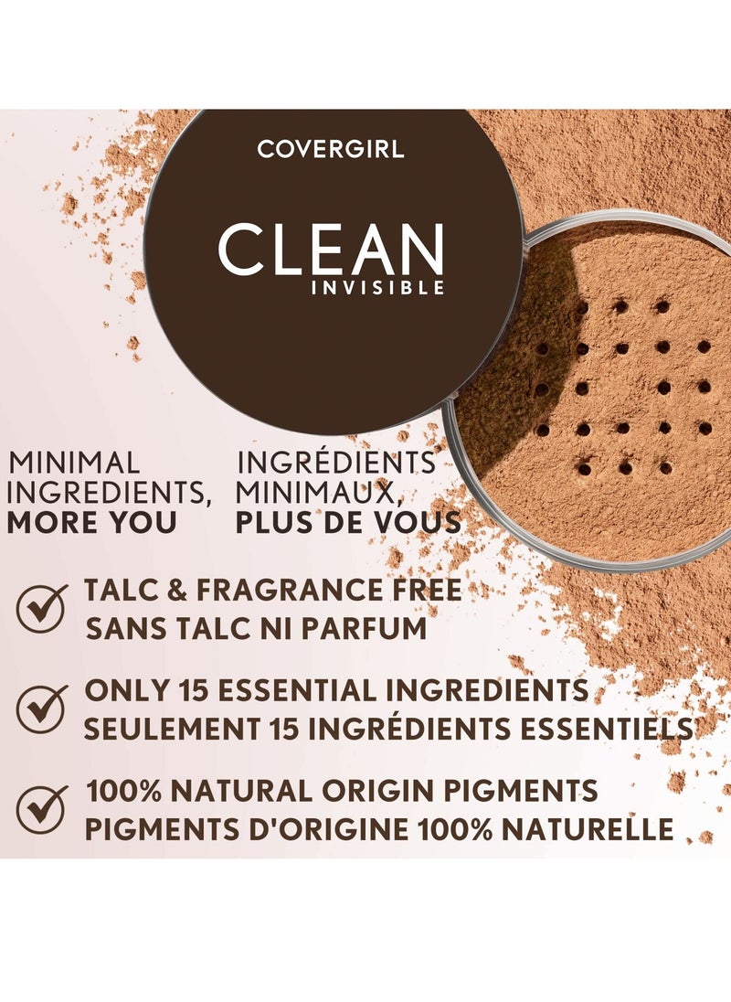 COVERGIRL Clean Invisible Loose Powder - Loose Powder, Setting Powder, Vegan Formula - Translucent Fair, 20g (0.63 oz)