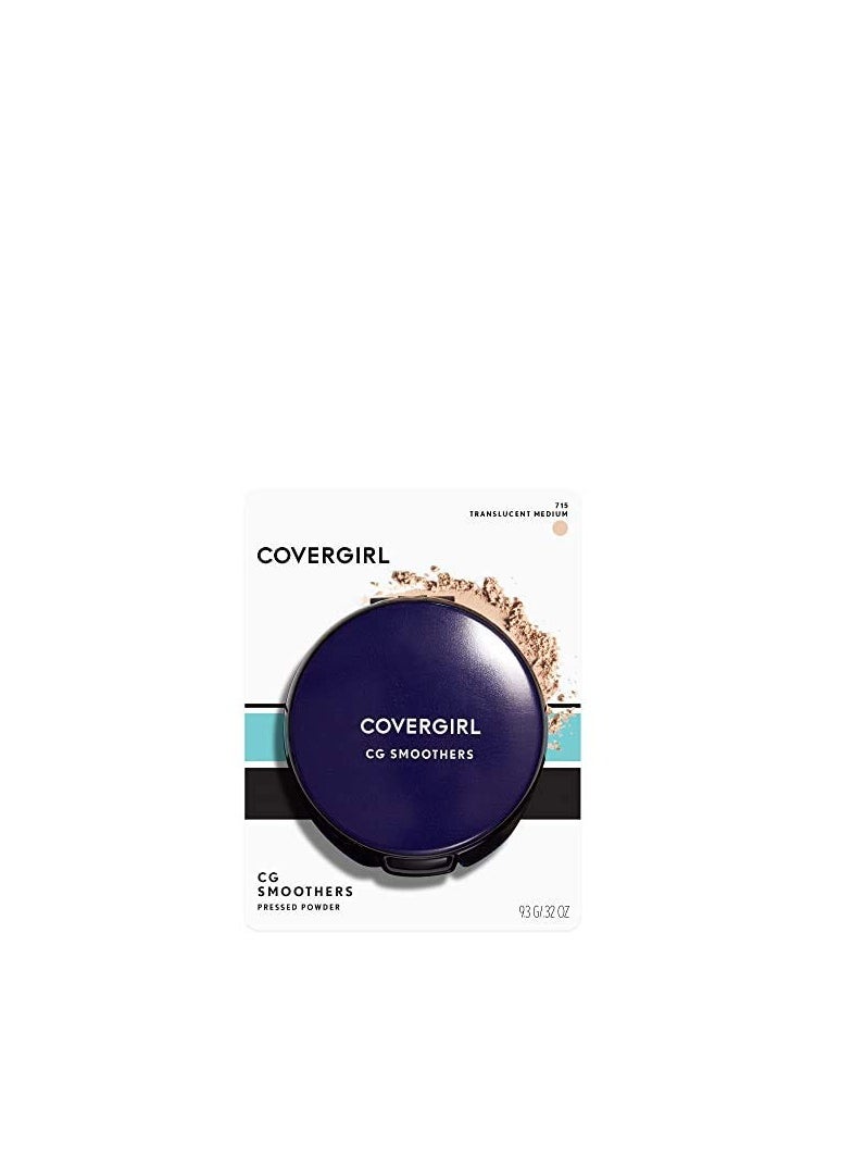 COVERGIRL Smoothers Pressed Powder, Translucent Medium 715, 0.32 Ounce (Packaging May Vary) Powder Makeup with Chamomile