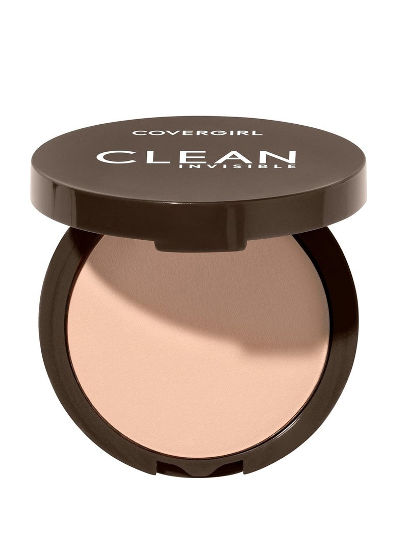 Covergirl Clean Invisible Pressed Powder, Lightweight, Breathable, Vegan Formula, Creamy Natural 120, 0.38oz