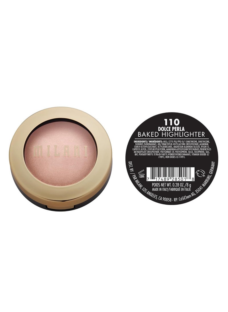 Milani Baked Highlighter (Dolce Perla) - Cruelty-Free Powder Highlighter, Highlight Face for a Shimmery or Matte Finish