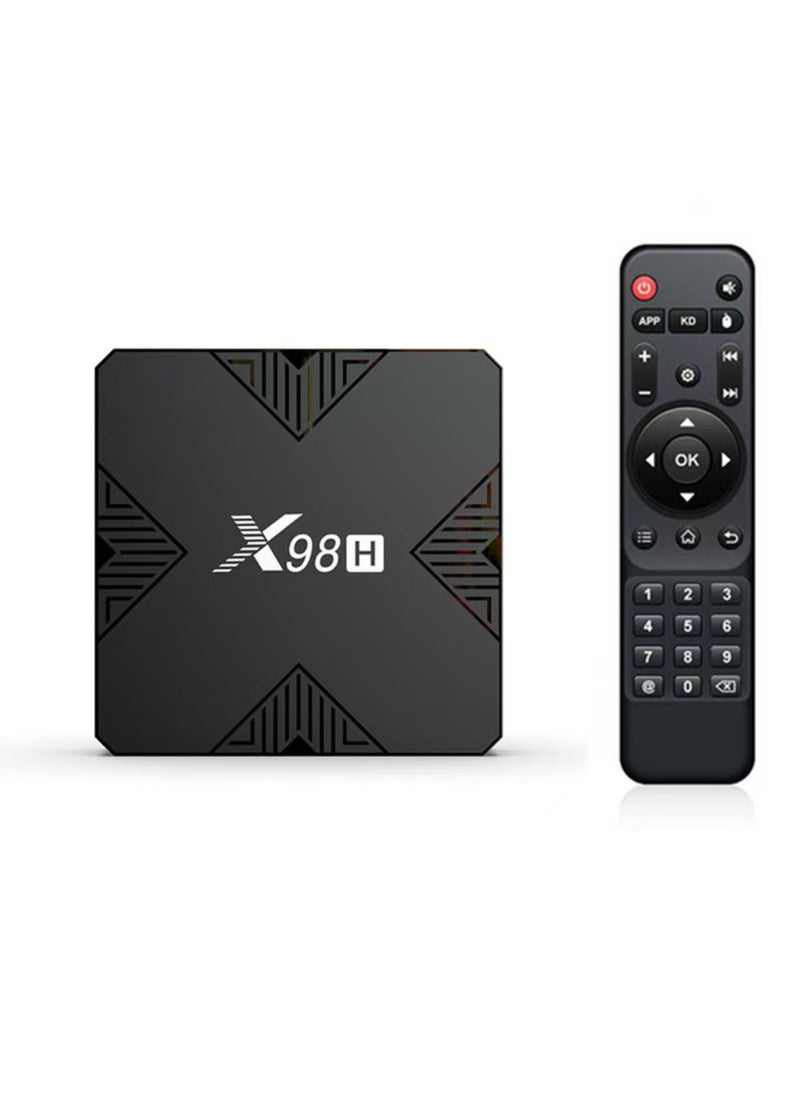 Android12.0 Bluetooth Dual WiFi 4K UHD TV Box With Remote X98H Black