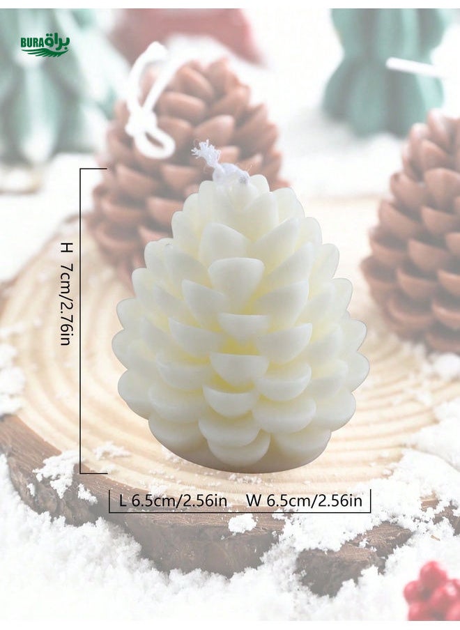 1pc Christmas Pinecone Scented Candle, Fragrant And Suitable For Enhancing The Ambiance In Bedroom, Study Or Living Room, Great Christmas Gift For Friends