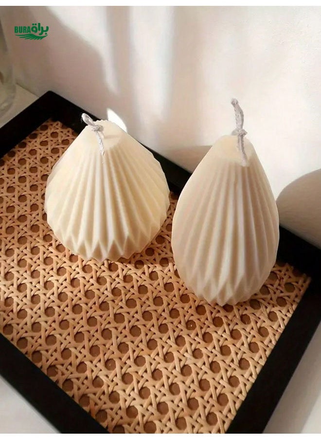 1pc Handmade Aromatherapy Line Striped Candle Shaped Candle Suitable For Bedroom Decoration Atmosphere Ornaments