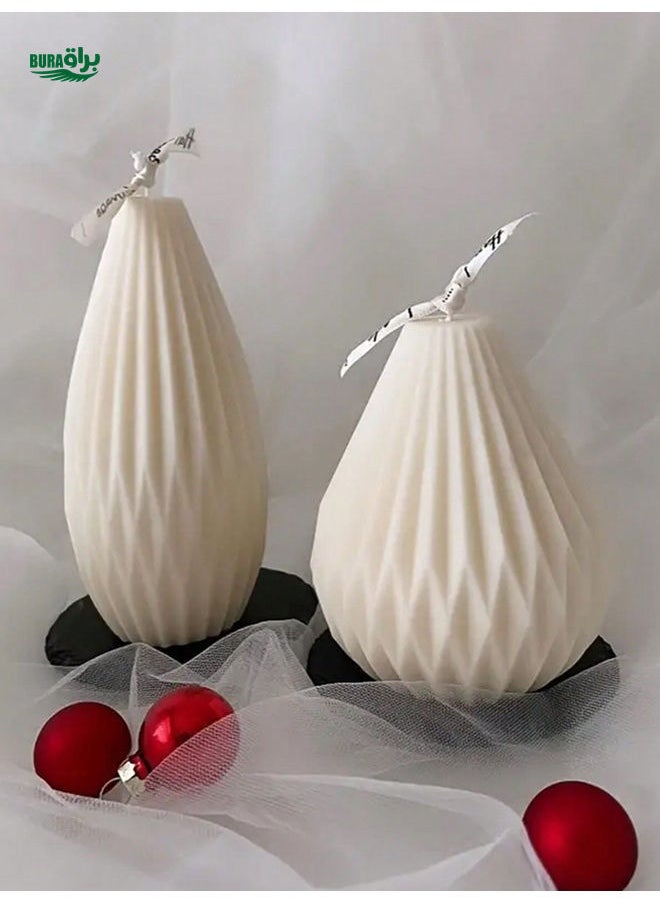 1pc Handmade Aromatherapy Line Striped Candle Shaped Candle Suitable For Bedroom Decoration Atmosphere Ornaments