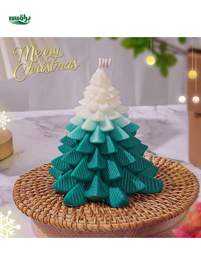 1pc Christmas Tree Shaped Scented Candle, Holiday Celebration Gift, Holiday Decoration, For Girls' Birthday, Souvenir, Home Decoration, Prop For Photography,Christmas Gift