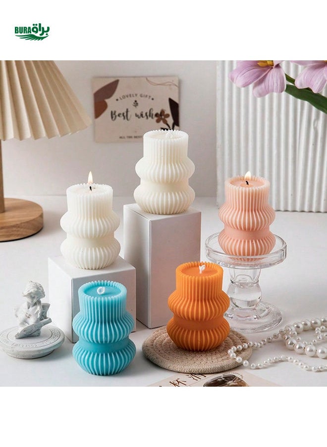 1pc A Creative Geometric Column Aromatherapy Candle, Nordic Style Soy Wax Geometric Candle Decoration, Suitable For Home Decoration, Table Decoration, Home Aromatherapy, Gift Gifts For Friends, Holiday Gifts, Four Seasons Universal Aromatherapy Candle, Home Decoration Decoration, Candle