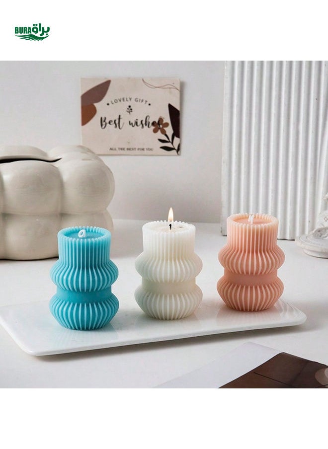 1pc A Creative Geometric Column Aromatherapy Candle, Nordic Style Soy Wax Geometric Candle Decoration, Suitable For Home Decoration, Table Decoration, Home Aromatherapy, Gift Gifts For Friends, Holiday Gifts, Four Seasons Universal Aromatherapy Candle, Home Decoration Decoration, Candle