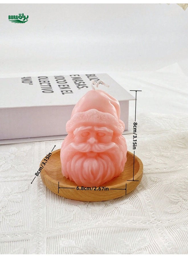 1pc Santa Claus Shaped Scented Candle, Christmas Gift, Home Decor, Holiday Celebration, 3 Styles Available