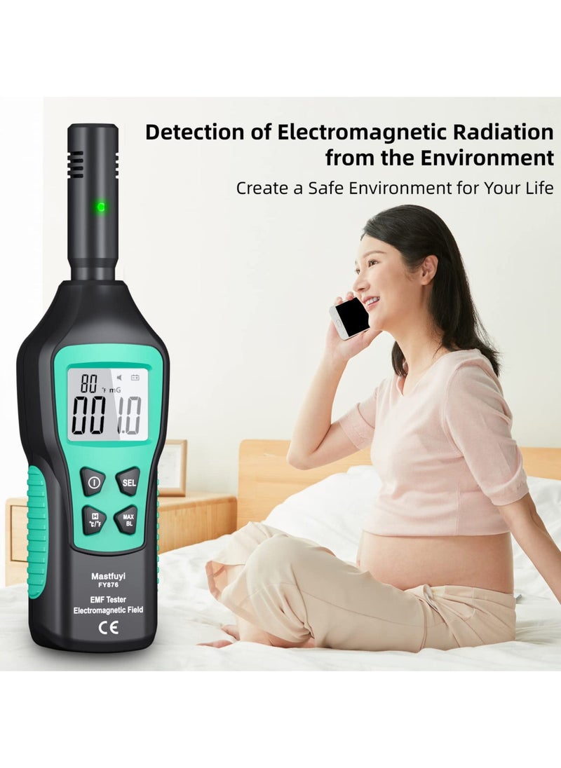 EMF Meter with Digital LCD, Electromagnetic Radiation Detector with Indicator Lights and Audible Alert, EMF Tester for Ghost Hunting, Home, Office, Outdoor Use