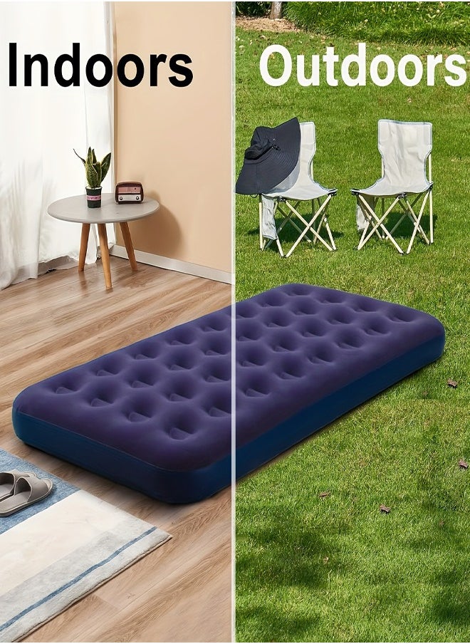 1PC outdoor portable air cushion bed folding (single bed enlarged), inflatable mattress, thickened plush mattress, household inflatable mattress (including lithium battery pump)