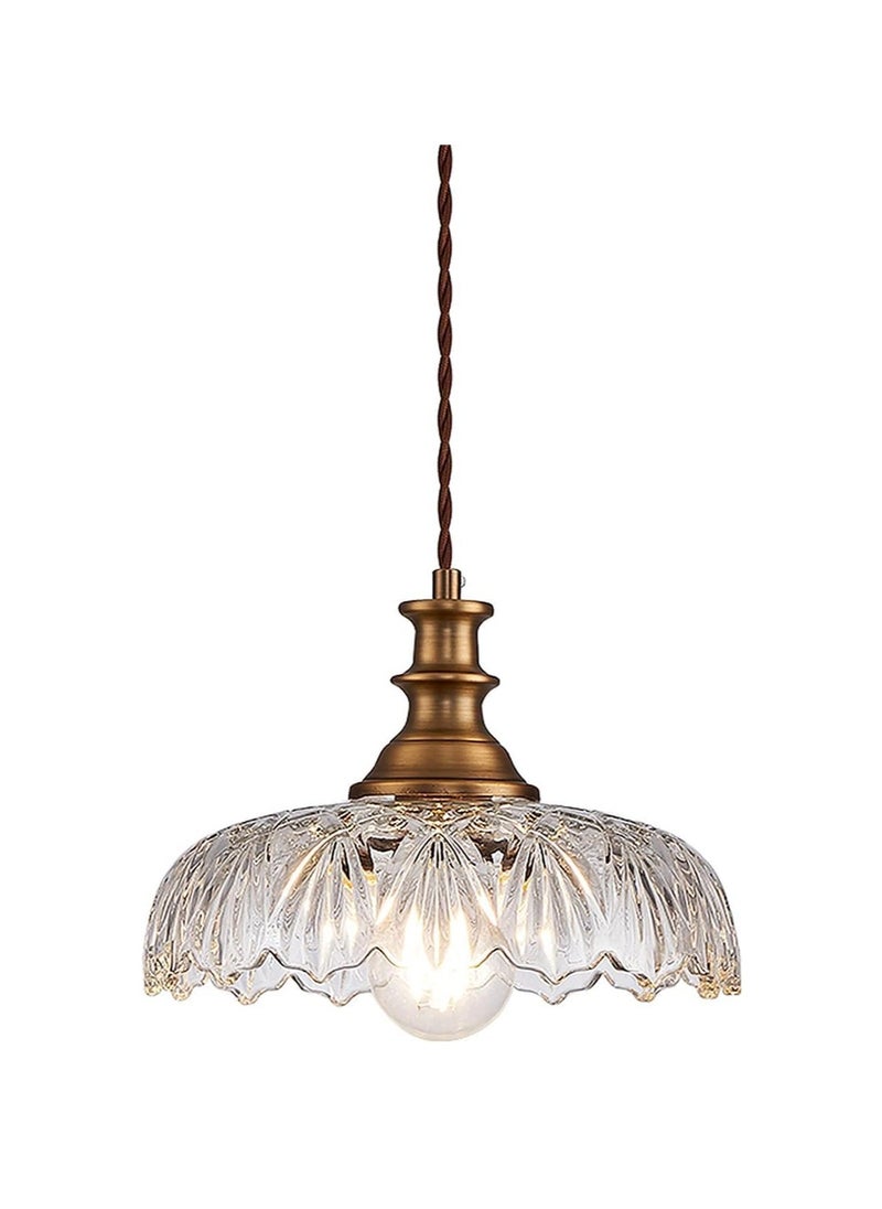 Brass Glass Pendant Chandelier Ceiling Light for Living Room, Kitchen, Bedroom, and Dining Room (H086-1)